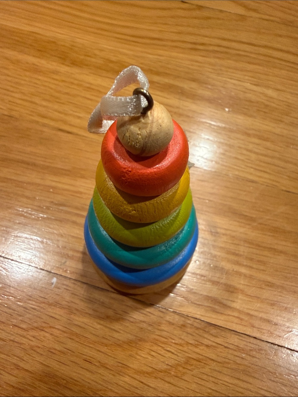 Baby stacking rings Christmas ornament .